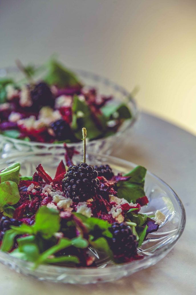 salade betteraves, feta, mûres